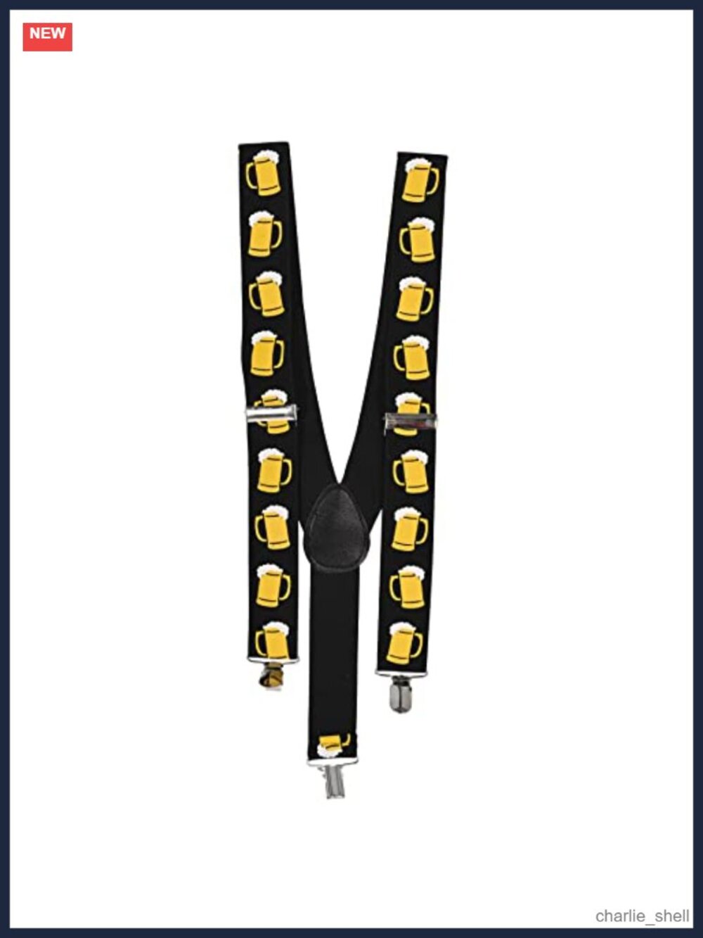 Men's Adjustable Beer Mug Suspenders Metal Clip Party Costume